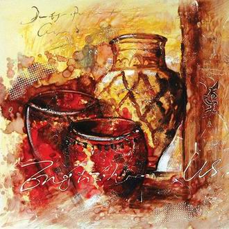 Textured Utensils oil painting